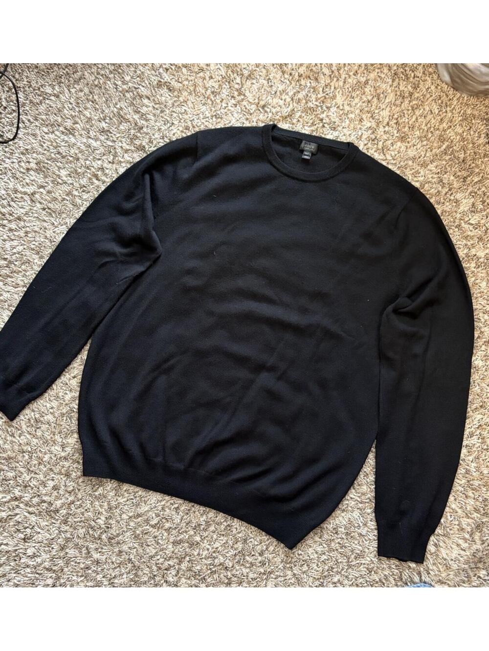 J. Crew Women's Black 100% Merino Wool Sweater Long Sleeve Layering Size XLT - Picture 7 of 9